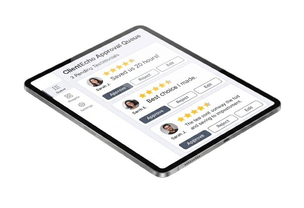 ClientEcho Creator Dashboard on Tablet